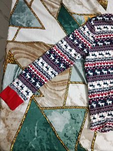 Festive Reindeer Print Long Sleeve T-Shirt
