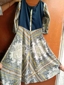 💃 Printed Flared Long Kurti Dress 💙
