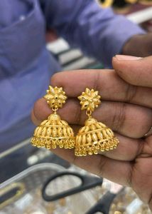 Elegant Gold Jhumka Earrings