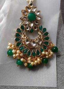 Stunning Green Maang Tikka