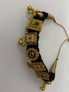 Black & Gold-tone Handmade Bracelet