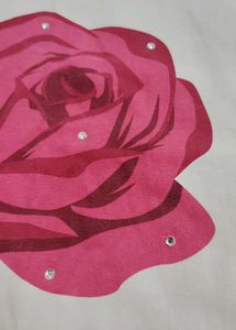 Cream Rose Graphic Tee