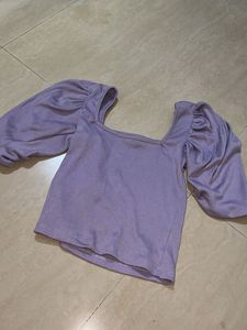 Lilac Puff Sleeve Top