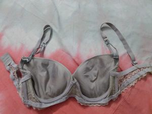 Lace Trim Striped Bra