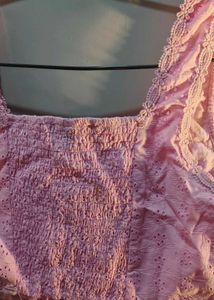 Chic Lace-Up Eyelet Crop Top