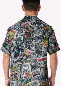 Men's Comic Print Short Sleeve Shirt
