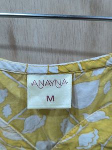 Yellow and white pure cotton Floral printed Kurta