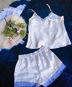 Delicate Lace Trimmed Pajama Set