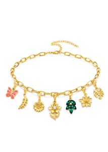 Gold Tone Charm Necklace