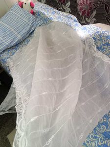 Elegant White Embroidered Dupatta