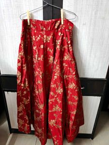 Red lahanga with Embroidered Blouse