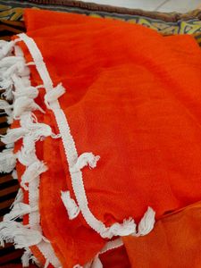 Orange Dupatta with Tassels