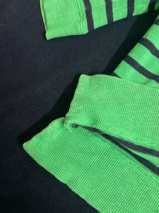 GAP SPOTIFY Green Striped Long Sleeve Top
