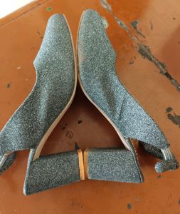 Grey 🩶 Glittery Block  Heels Used Once