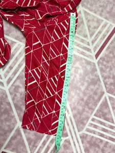 Red Geometric Print Kurta