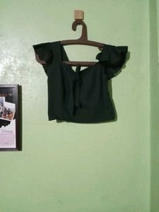 Green Flutter Sleeve Top