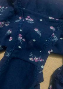 Floral Print Navy Blue Briefs