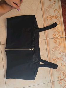 Black Sleeveless Corset Crop Top