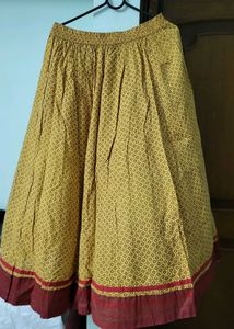 Vintage Print Midi Skirt