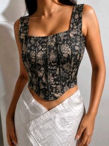 ✨premium Floral Print Corset Top