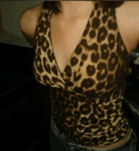 Leopard Print Halter Neck Top