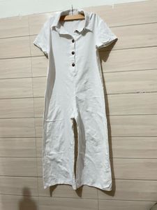 White Cotton Jumpsuit