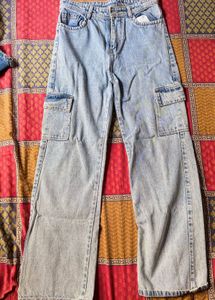 Light Wash Cargo Jeans