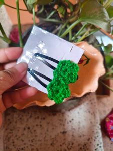 Handmade Crochet Hair Clips Set