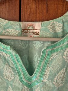Elegant Embroidered Light Green Kurti
