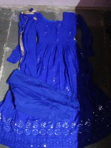 Royal Blue Anarkali Kurta Set