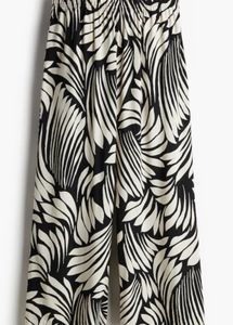 H&M Monochrome Leaf Print Wide Leg Pants