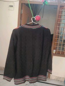 Colorful Zigzag Patterned Cardigan