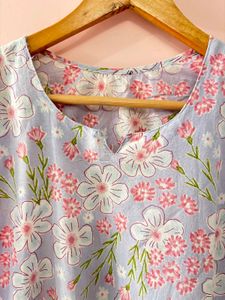 Lavender Floral Print Kurta