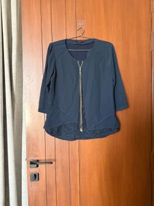 Madame Navy Blue top with Lace Detail