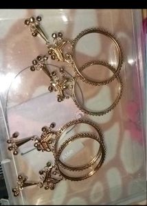 Combo Charming Gold Tone Jhumka Bangles