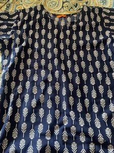 Stylish Navy Blue Printed Kurta