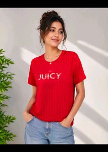 Juicy Couture Red Graphic T-Shirt xxl