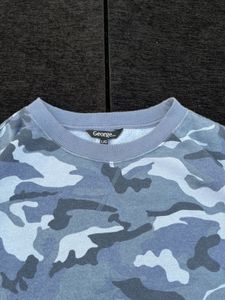 Stylish Blue Camo Crewneck Sweatshirt