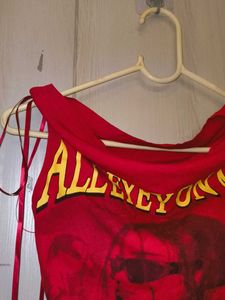 Red Graphic Print "Alley Eye On Me" Padded Top