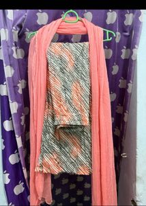 Elegant Printed Kurta with Dupatta Set