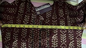 Burgandy Printed Kurta &amp; Pants Set