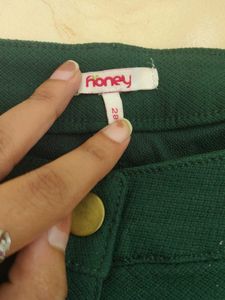 Green Slim Fit Pants
