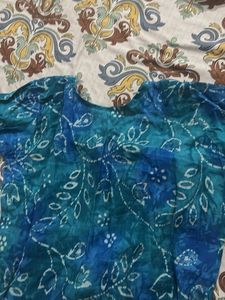 Blue Tie-Dye Embroidered Kurta