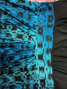 Black And Multi Blue Colour Sexy Dress With V Neck