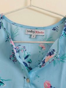 Blue Pink Floral Top