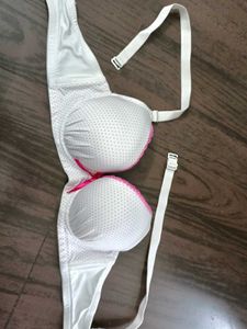Pink heart white bra with detachable Strips