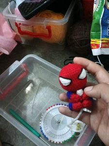 Handmade Crochet Spiderman Charm
