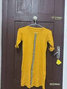 Mustard Yellow Casual Sheath Dress