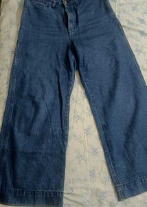 Wide Leg Blue Denim Jeans