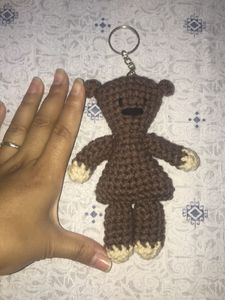 Crocheted Mr Bean Teddy Keychain